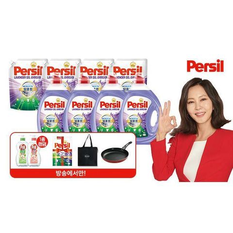 [카드 7%할인][신라밸] 퍼실 New 딥클린 파워 라벤더 맥스 2L x 4개+1.8L x 4팩+라벤더젤 300ML X 1개+프릴 700ML+26cm 프라이팬 1개+쿨러백 (일반&드럼 겸용)