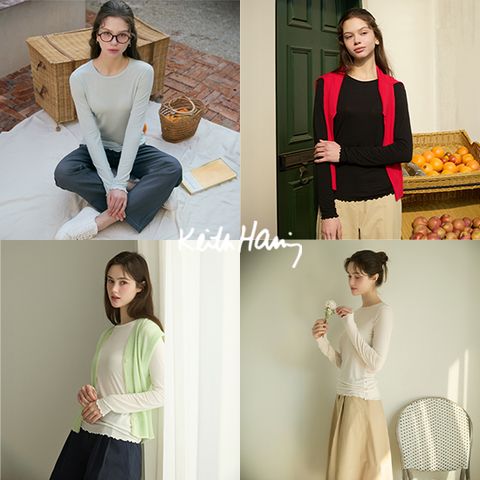 26SS  텐셀 러플 긴팔티 4종