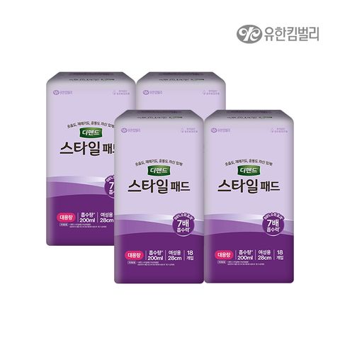스타일 패드 참숯 안심중용량 18매 x 4팩