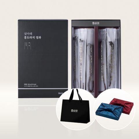 설아래 소백산 홍도라지정과 300g(10-14뿌리)+쇼핑백+보자기포장