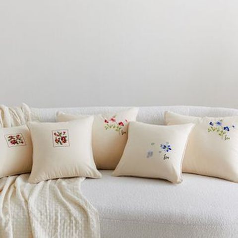 효재 면100 광목 자수 쿠션