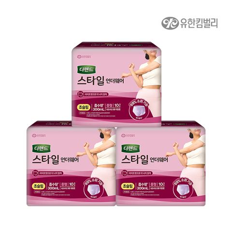 스타일 언더웨어 여성 초슬림 중형 10매 x 3팩
