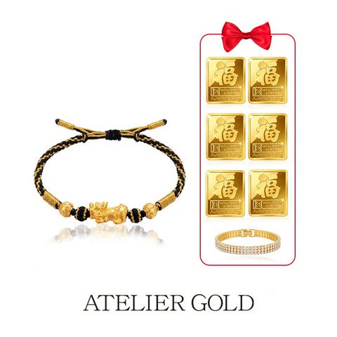 ○ 24K 순금 비휴 클래식 골드 팔찌 + 24K 순금 복카드 6종 + 테니스팔찌