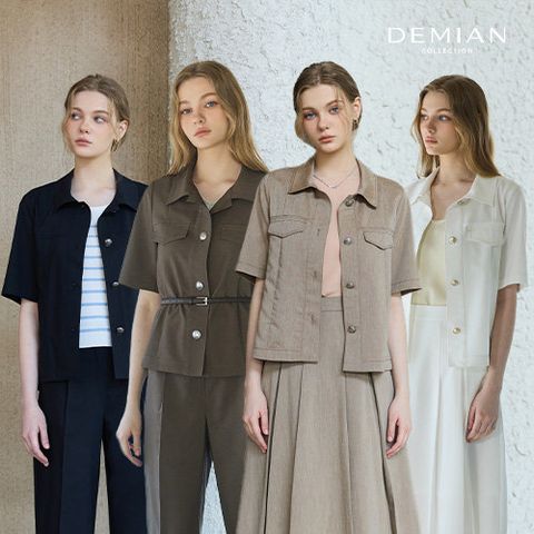 [데미안(DEMIAN)] 26SS 아카이브 린넨 블렌딩 스트레치 하프 썸머 자켓 2종