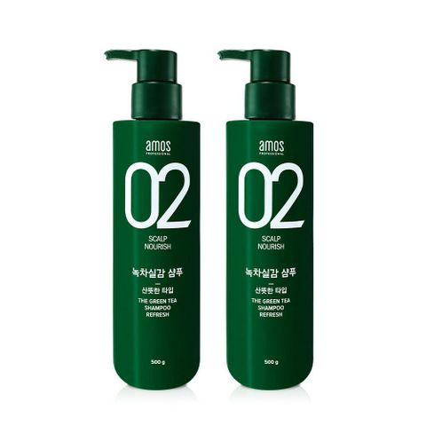 [카드 5%할인]아모스 녹차실감 샴푸 지성 (산뜻한 타입) 500g