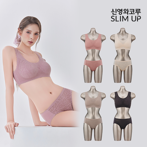 26신상 인견 쿨 레이스 프리컷 브라팬티 4세트