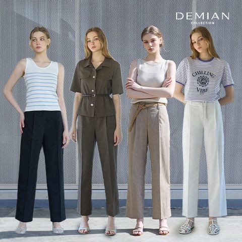 [데미안(DEMIAN)] 26SS 아카이브 린넨 블렌딩 스트레치 원턱 썸머 팬츠 2종