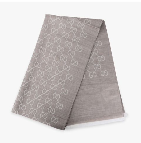 [Made in Italy] GG 패턴 실크 울 숄 (165904)