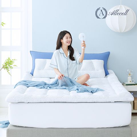 Q 에어쿨링 7중구조 냉감토퍼 1+1세트+냉감베개