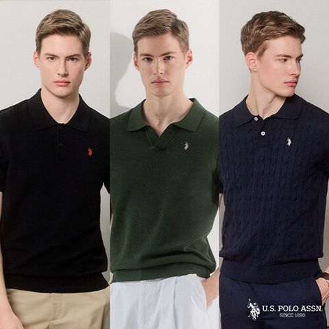 ○USPA 26SS 남성 코튼 반팔니트 3종