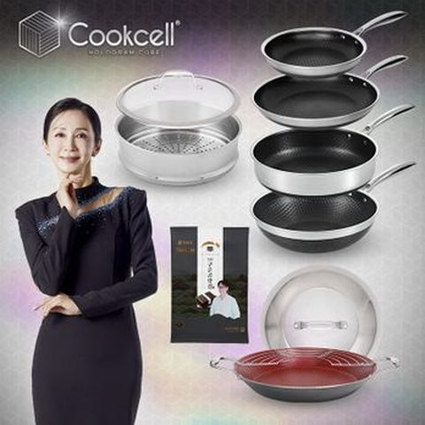 전인화의 블랙큐브 쿡셀 홀로그램 큐브팬 풀세트(22cm 프라이팬+28cm 프라이팬+28cm 소테팬+28cm 궁중팬+28cm 찜기+28cm 유리뚜껑+32양수구이팬 세트+곱창김)