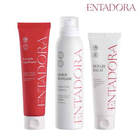 [엔타도라] 케라틴 LPP 리페어 트리트먼트 150ml 1개 + 리브인폼 200ml + 리페어밤 120ml