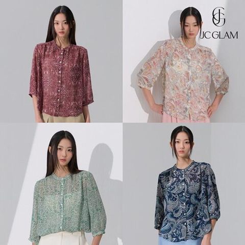 ○ 26SS 페이즐리 쉬폰 자켓 블라우스 4종