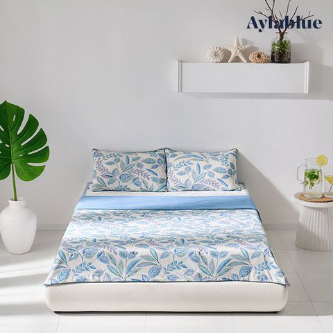 [아일라블루] 냉감 침구 7종 Q 풀세트(냉감패드2+냉감이불1+냉감베개커버2+냉감베개2) 퀸