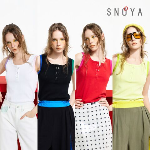 [SNOYA][4종]스노야 26SS 팝컬러 헨리넥 슬리브리스