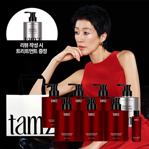 [홍진경 패키지] 탐즈 샴푸 500ml*6통+샴푸 100ml*1통+트리트먼트 500ml*1통+쇼핑백 + [리뷰시] 트리트먼트 500ml*1통