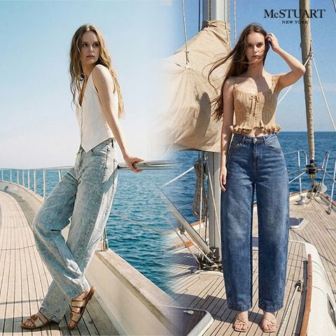 26SS[맥스튜어트] 배럴 커브 데님 팬츠 2종, 여성