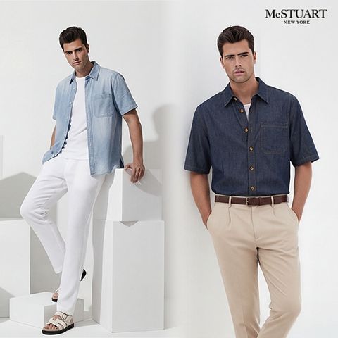 26SS[맥스튜어트] 반팔 데님 셔츠 2종, 남성