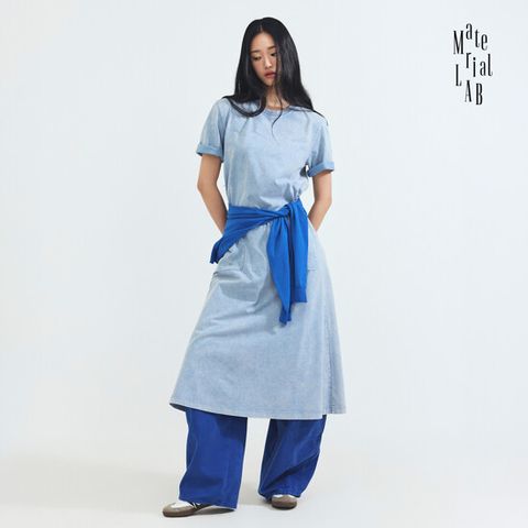 머티리얼랩 26SS 피그먼트 가먼트다잉 롱 원피스