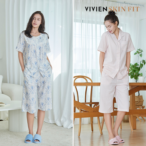 [선물포장+메세지카드]프리미엄 여름 파자마 상하의 2세트(여성)