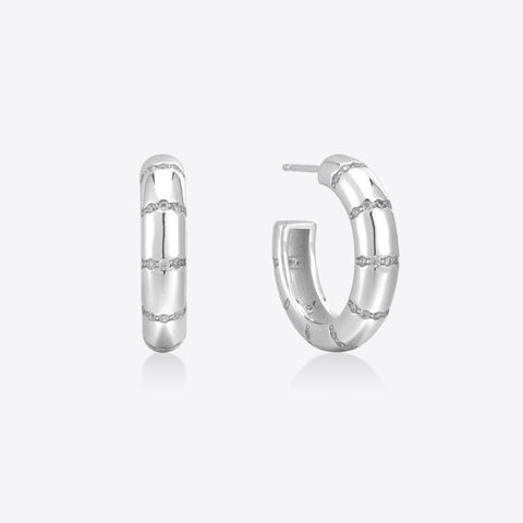 실버 뱀부 귀걸이 (925 Silver)