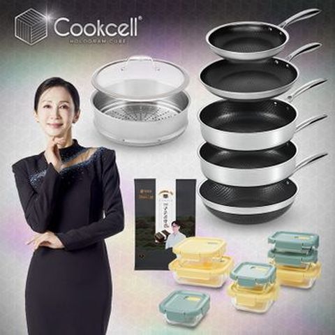 전인화의 블랙큐브 쿡셀 홀로그램 큐브팬 풀세트(22cm프라이팬+28cm프라이팬+28cm소테팬X2+28cm궁중팬+28cm찜기+28cm유리뚜껑+밀폐용기 16P+곱창김)