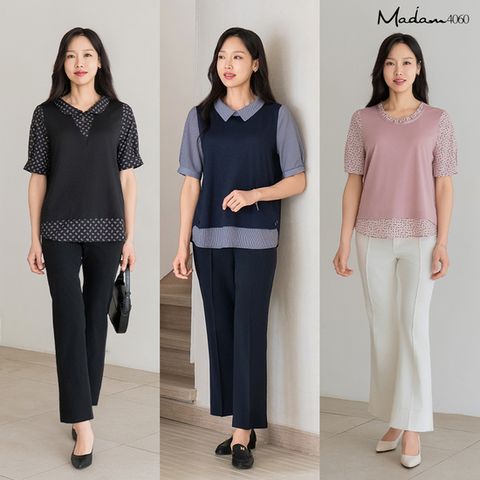 마담4060 썸머 레이어드블라우스3종