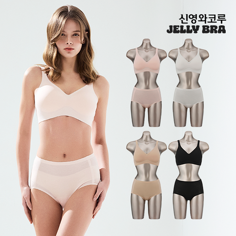 [아쇼라PICK] 26최신상 젤리브라 인견 쿨 브라팬티 후크형 4세트
