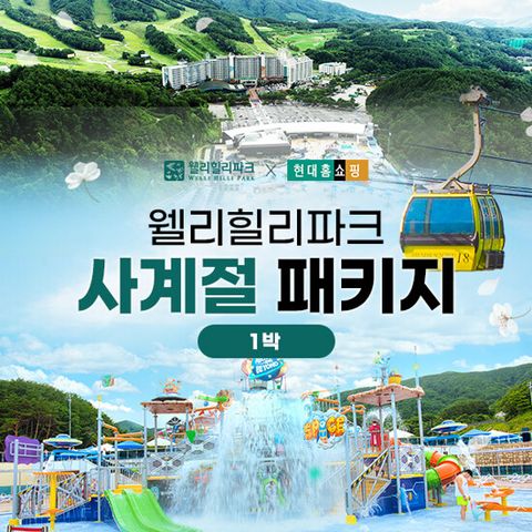 [1박 3인] 웰리힐리파크 워터파크 숙박권 패키지 (5월 구명조끼 무료)