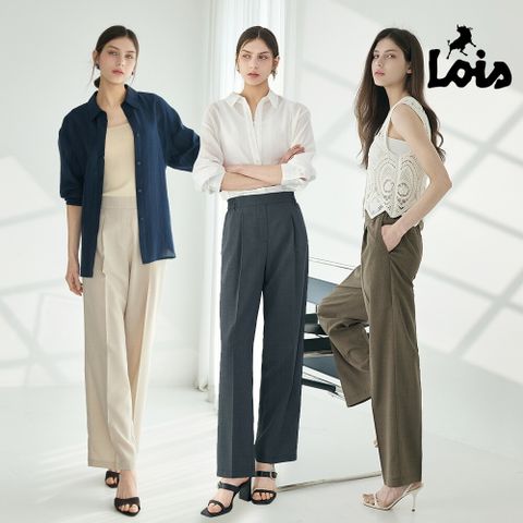 Lois 로이스 26SS 여성 썸머 핀턱 세미와이드 팬츠 3종