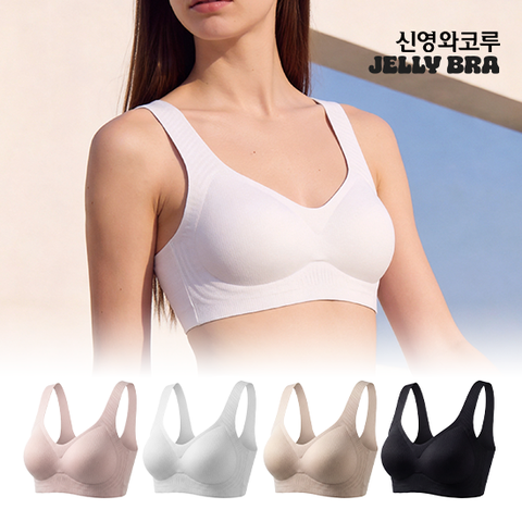 핫썸머 젤리브라 자가드 메쉬 브라 노후크 4종 패키지