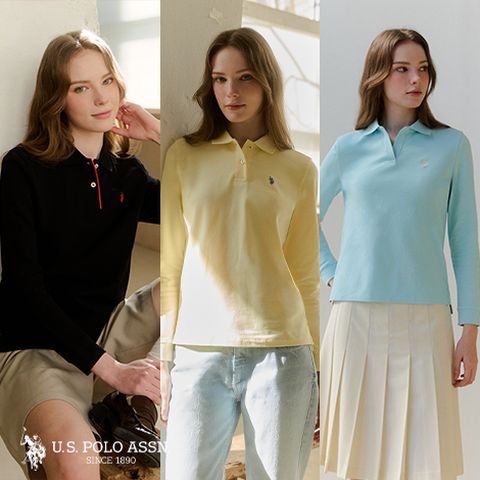 [U.S POLO ASSN.] 26SS 긴팔 카라티 3종 여성