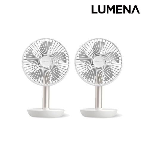 [롯데단독][1+1] 루메나 탁상용 무선 선풍기 FAN STAND PLUS 더블 구성 (크림화이트)