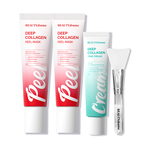 [카드 5%할인]뷰티드라마 딥콜라겐 필마스크 100ml*2통 + 타임크림 50ml 1통 + 스파츌러