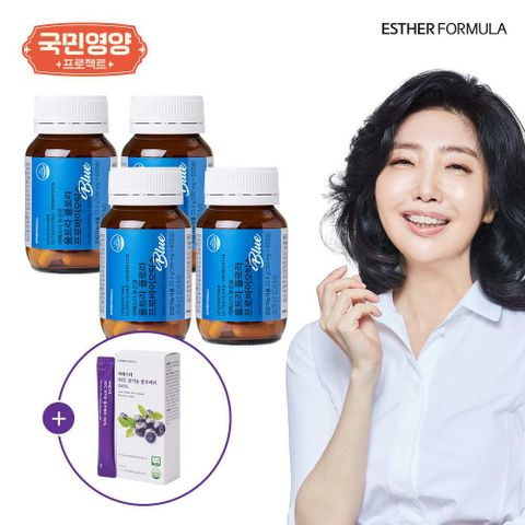 [국민영양] 여에스더 울트라 프로바이오틱스 유산균(블루) 8개월분 (390mg x 60캡슐 x 4병)+블루베리 1박스