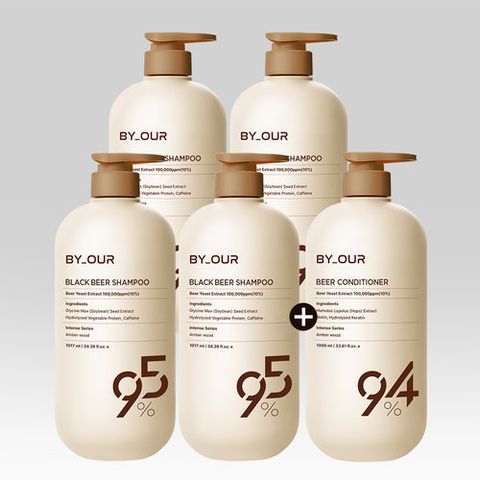 [바이아우어] [방송에서만 이 가격] 블랙비어 에디션 탈모샴푸 1017ml 4개+컨디셔너 1000ml 1개
