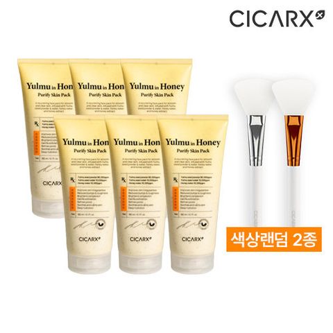 (더블구성/대용량 180mlx6) 시카알엑스 율무인허니 퓨리파이 스킨팩 더블구성(6개+스파출라2개)