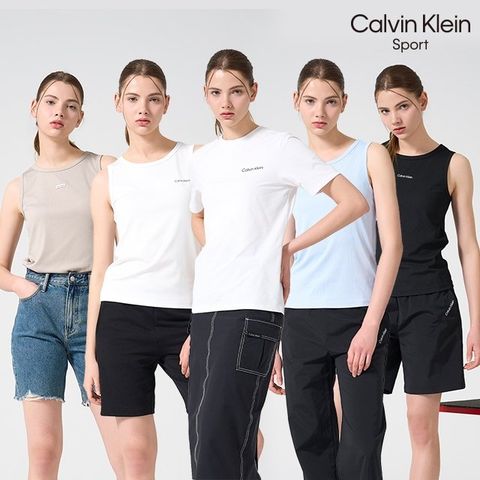 [CalvinKlein] 캘빈클라인 26SS 시그니처 rib 슬리브리스 3종 + 티셔츠 1종, 여성