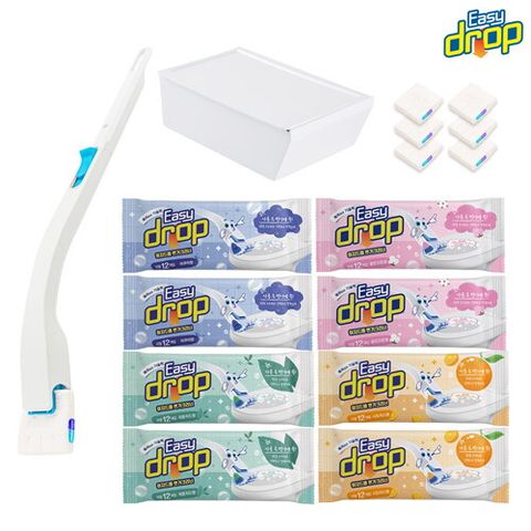 [싱글]이지드롭 핸들1개+걸이 1개+케이스 1개+리필 8팩 +무료체험분 아쿠아 1팩(6개입/별도 포장)