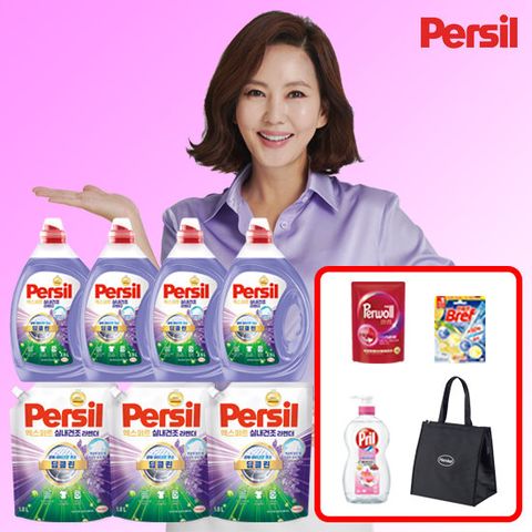 퍼실 엑스퍼트 실내건조 라벤더젤 맥스 2.5L 4통+1.8L 3팩+프릴1개+브레프1개+퍼울300ml 1개+쿨러백