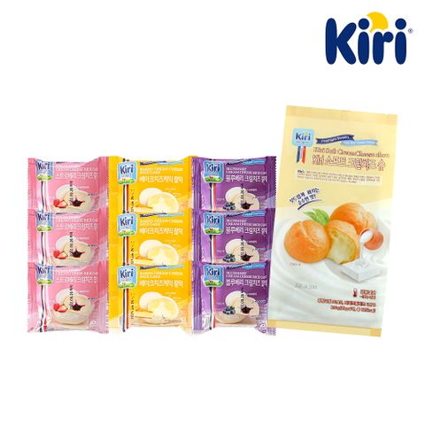 끼리 크림치즈 찰떡 3종 9개(베이크,블루베리,스트로베리)+소프트 슈(6개)