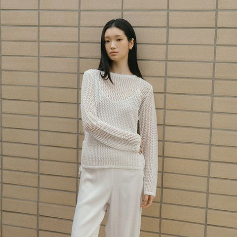 26SS 린넨블렌디드 메쉬 스트링 루즈핏 풀오버 3종