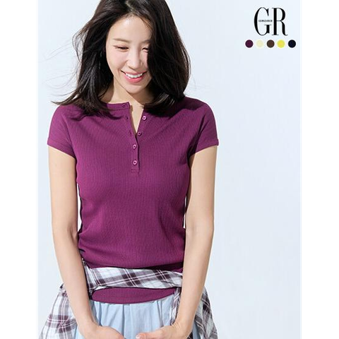 26SS 코튼 블렌딩 헨리넥 캡슬리브 탑 5종