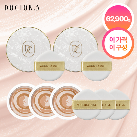 [카드 5%할인][단독! 최신상!] 닥터3 엑소좀 리페어 글로우 팩트 (본품10g*2개 + 리필10g*3개) 
