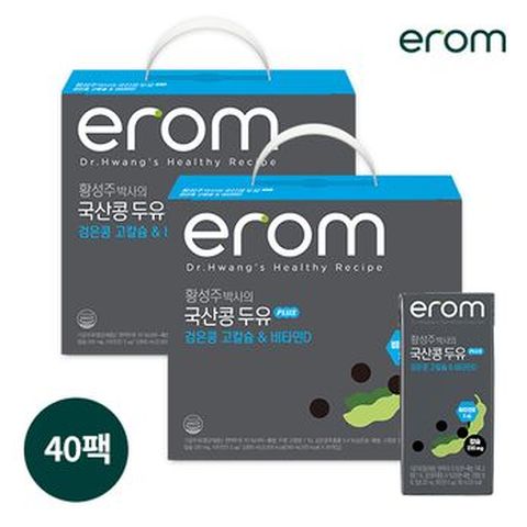 이롬 황성주박사의 국산콩두유 PLUS 검은콩 고칼슘&비타민D 40팩(190mlX20팩X2)