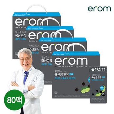 이롬 황성주박사의 국산콩두유 PLUS 검은콩 고칼슘&비타민D 80팩(190mlX20팩X4)