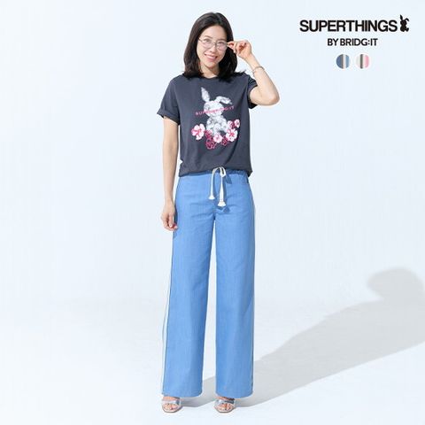 ○[바이브리짓X슈퍼띵스] 26SS 썸머 와이드 스트링 데님팬츠