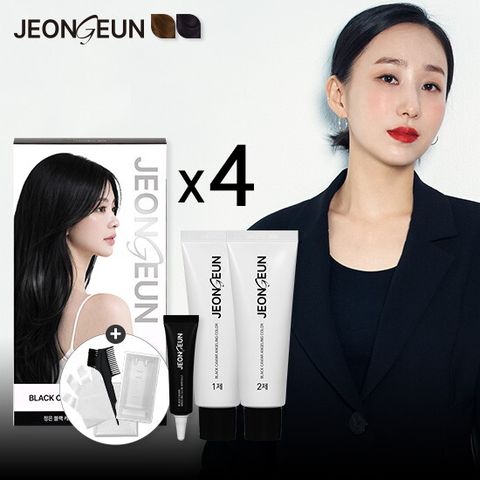 [4박스] 정은 블랙 캐비아 광채 컬러 염색제 4BOX (다이아몬드 브라운, 다이아몬드 블랙 中 선택)