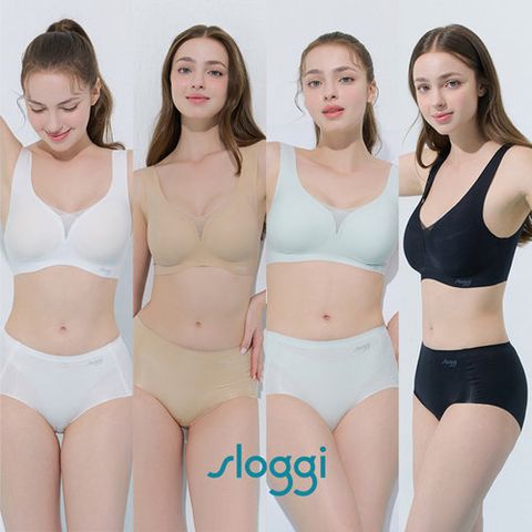[전고객1세트][슬로기(Sloggi)] 썸머 쿨 터치 제로필 브라팬티 (4세트/ 런닝형)