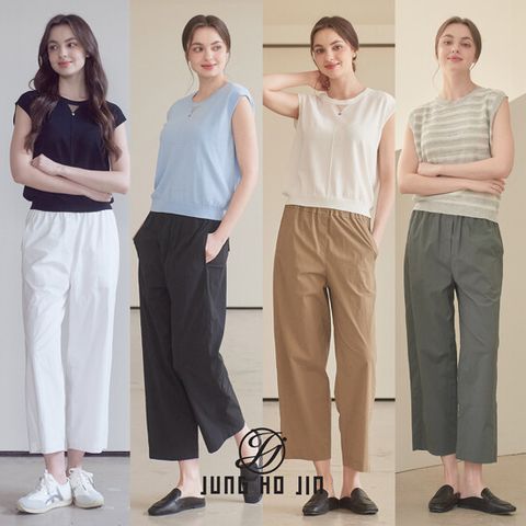 [Jung Ho Jin] 정호진 26SS 여성 데일리 컴포트 세미와이드 밴딩 팬츠 1종